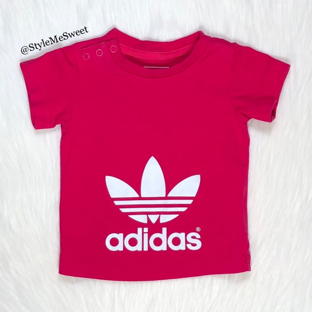 Adidas baby girl pink cotton tee shirt
